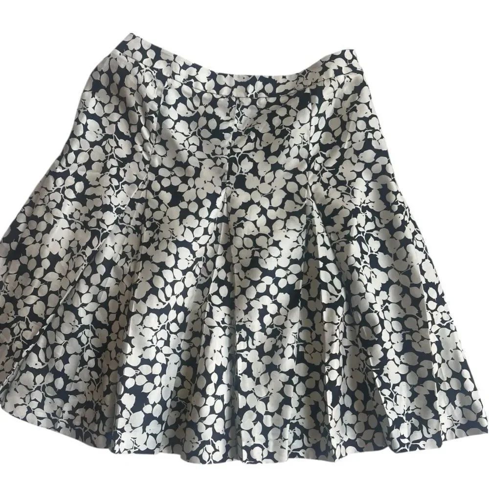 INC International Concepts 100% Silk Black White A-Line Skirt Sz 12